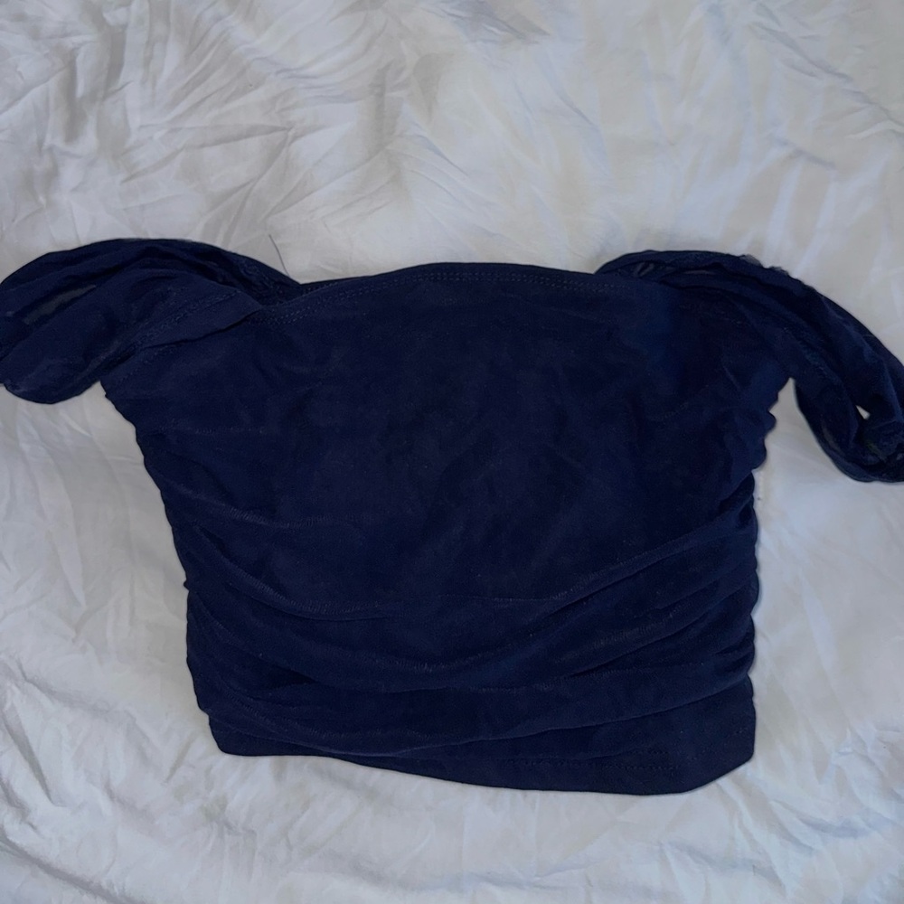 Square Neck Ruched Crop Tank Top - Picture 5 of 5